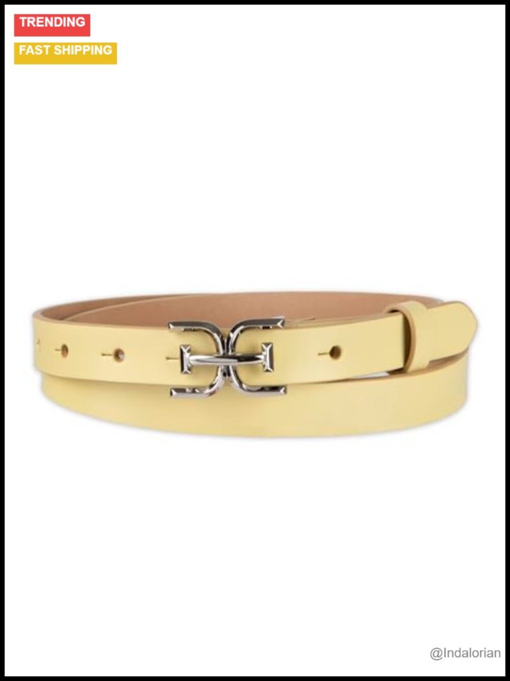 Double-E Plaque Buckle Skinny Fashion Trouser Belt